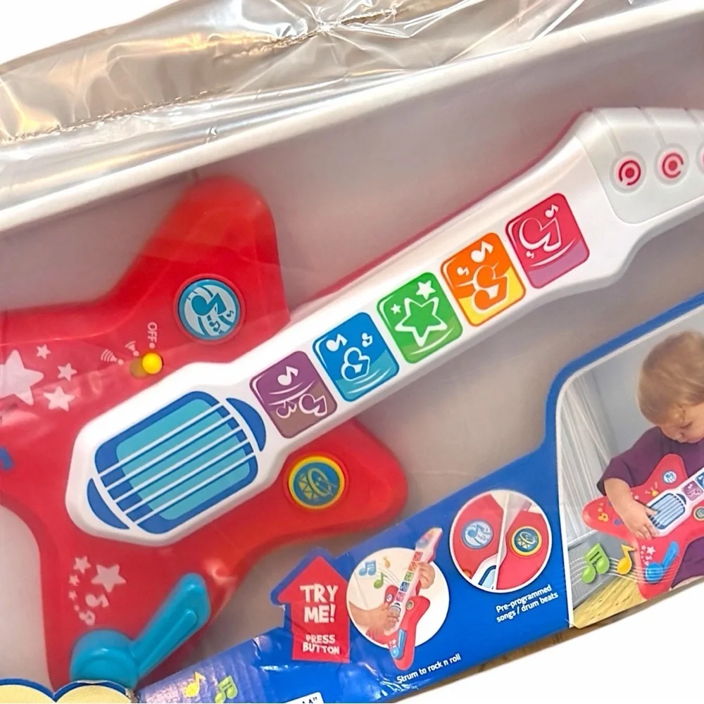New Magic Touch Guitar, Infant Toddler Light Up Music Toy with Volume Control